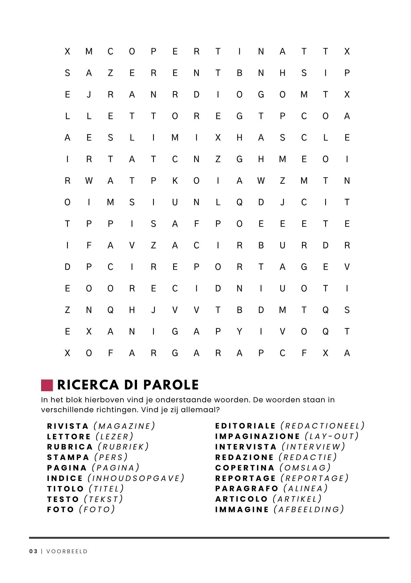 Voorbeeld 3 uit het magazine